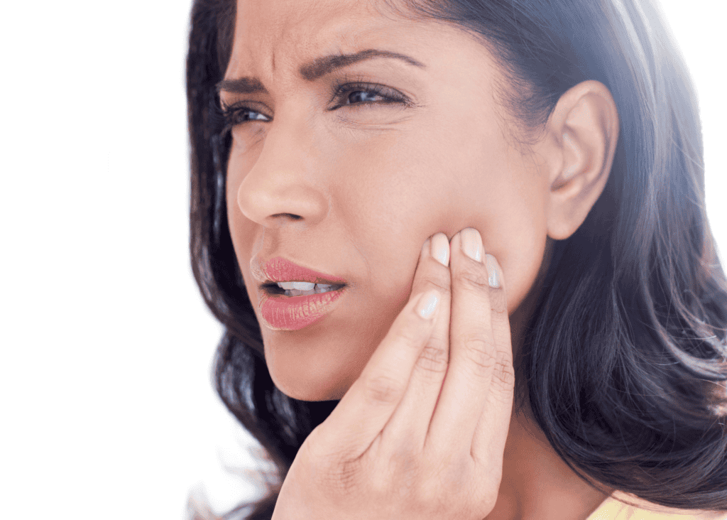 Woman with TMJ Pain