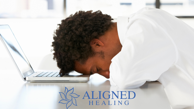 Man Sleeping and Snoring at Computer